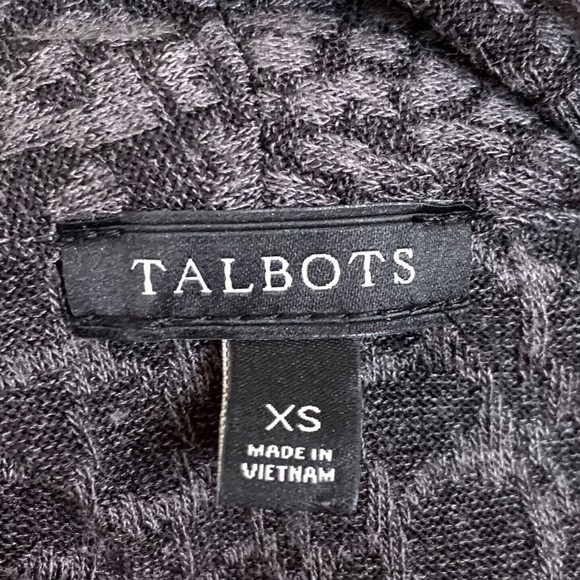 Talbots Gray Animal Print Snakeskin Faux Wrap Sweater Knit Top Size XS - Picture 5 of 6